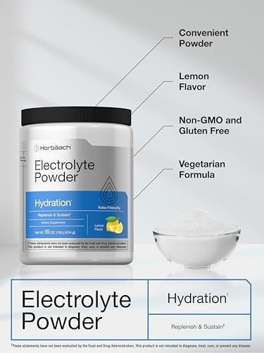 Horbaach Electrolytes Powder 130 Servings 16 Oz