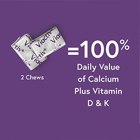 Viactiv Calcium Plus Vitamin D Supplement Soft Chews Brown Milk Chocolate and Vitafusion Fiber Well Sugar Fiber Supplement Peach Strawberry and BlackBerry Flavored 180 Count