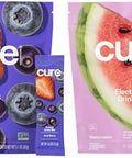 Cure Hydration Plantbased Electrolyte Drink Mix Energy & Dehydration Bundle No Sugar Coconut Water 100Mg Caffeine Nongmo Vegan 14Pack Each: Acai Berry & Watermelon