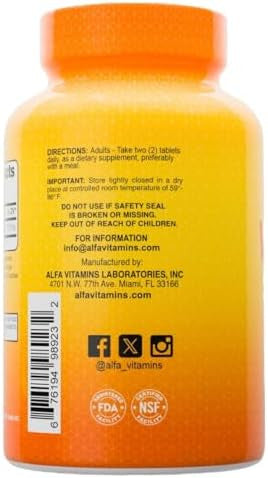 Alfa Vitamins Vitamin C Chewables Contains 1000Mg Easy To Chew Tablets Super Antioxidant Immune Booster 60 Tablets