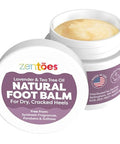 Zentoes Natural Foot Balm Hydrating Cream For Dry Cracked Heels & Feet Enriched With Coconut Tea Tree Jojoba & Vitamin E Oils Soothes & Softens Rough Skin 2Oz