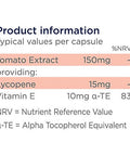 Healthspan Lycopene 15mg (2 Months Supply) | Natural Source Lycopene with Vitamin E | Rich in Tomato Phytonutrients | Non-GMO Tomatoes | Vegan