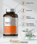 Horbaach Vitamin C 500mg 500 Caplets with Bioflavonoids and Rose Hips Supplement for Women and Men Vegetarian NonGMO and Gluten Free