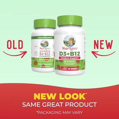 Maryruth's Vitamin D3 + B For Ages 4+ 12 Gummies