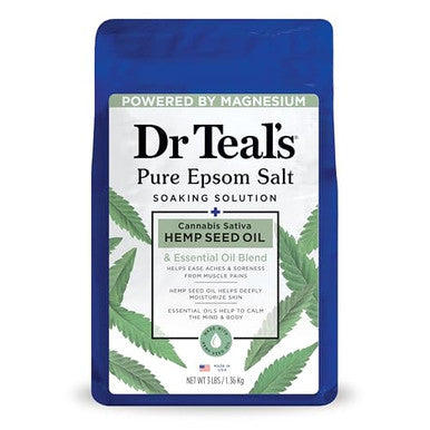 Dr Teal'S Pure Epsom Magnesium Salt SoakCannabis Sativa Hemp Seed Oil3 Lb