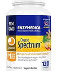 Enzymedica Digest Spectrum Digestive Enzymes For Multiple Food Intolerances Fastacting Gas & Bloating Relief 120 Capsules Ffp
