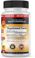 Bioschwartz High Strength Vitamin D3 5000 Iu 125 Mcg (1 Year Supply) Plus 1000Mg Citrus Bergamot Supplement (1 Month Supply)
