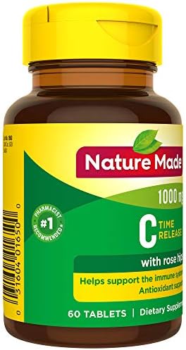 Nature Made Vitamin C 1000 Mg Time Release Tablets With Rose Hips 60 Count (Packaging May Vary)