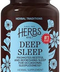Herbs Etc. Deep Sleep Softgels Holistic Bedtime Supplement for Calming Sleep Aid Chamomile Lemon Balm Extract & Passionflower