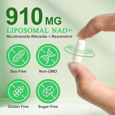 Frovetani Nad Supplement, 910Mg - Liposomal Nicotinamide Riboside Nad+ Supplement With Resveratrol Supports For Muscle, Energy, Focus, Nad Supplement For Men And Women, 120 Capsules