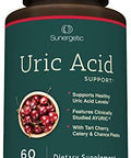 Sunergetic Premium Uric Acid Support Supplement " Uric Acid Cleanse & Kidney Support " Includes Tart Cherry Chanca Piedra Celery Extract & Turmeric 60 Capsules