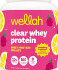 Wellah Clear Whey Protein Isolate Powder (Raspberry Lemonade) 30 Servings - 20G Of Protein 100 Calories Sweetened With Stevia