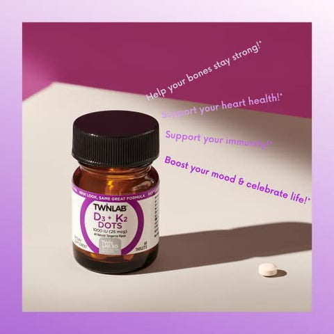Twinlab Vit D3 1000 and K2 Dots 3 pk