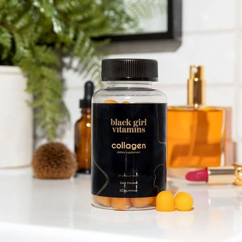 Black Girl Vitamins - Collagen Gummies For Hair Skin And Nail Support With Vitamin C Vitamin E And Biotin Gluten-Free (Lime) 60Ct