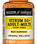 Mason Natural Vitrim 50 Plus Senior Multivitamin And Multimineral Supplement Formula For Adults Tablets 100 Ea