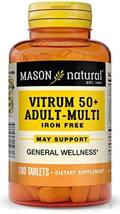 Mason Natural Vitrim 50 Plus Senior Multivitamin And Multimineral Supplement Formula For Adults Tablets 100 Ea
