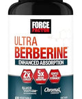 Force Factor Ultra Berberine Berberine Supplement With 500Mg Berberine Hcl Plus Chromium & Cinnamon Bark Extract To Support Metabolism & Daily Wellness Nongmo Gluten 60 Vegetable Capsules