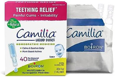 Boiron Camilia Drops Relief Of Painful Or Swollen Gums And Irritability In Babies For Daytime And Nighttime Single Dose Liquid Droppers For Baby