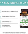 Himalaya Hello Alert Mind With Ltheanine Ashwagandha Bacopa Vitamin B6 & B12 For Energy Focus & Attention Vegan Gluten 60 Capsules