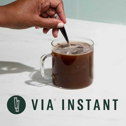 Starbucks VIA Instant Coffee, Dark Roast Coffee, Decaf Italian Roast, Arabica Beans, Single-Serve, 1 Box (20 Packets)