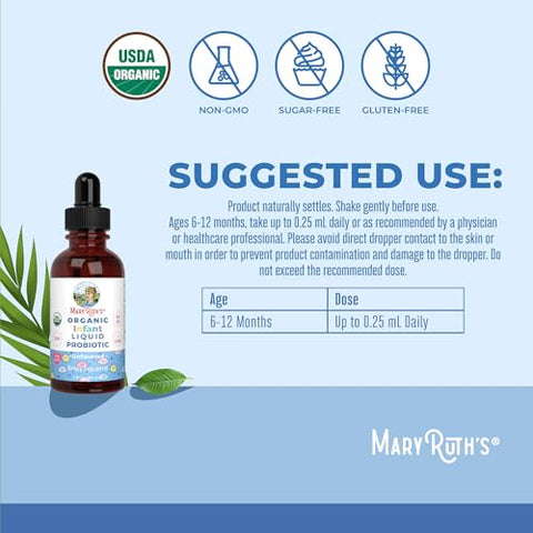 Maryruth'S Maryruth Organics Usda Organic Infant Liquid Probiotic Drops Baby Essentials Probiotics For Infants Baby Probiotic Drops Proprietary Probiotic Blend Vegan Non Gmo 125 Servings