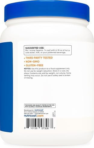 Nutricost Beef Bone Broth Protein Powder Unflavored (20 Servings) Gluten Gmo