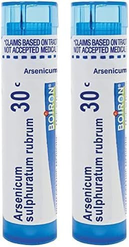 Boiron Arsenicum Sulphuratum Rubrum 30C For Dry Cough With Hypersensitivity To Cold 80 Pellets