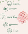 Micro Ingredients Melatonin 10Mg 400 Tablets Natural Strawberry Flavor Fast Dissolve No Drug Vegetarian Friendly Non-Gmo No Gluten Sugar Free