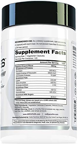 Cutler Nutrition 9Zymes Digestive Enzyme Supplement: Contains Bromelain Protease Lipase Lactase & More To Help Reduce Bloating Improve Absorption And Reduce Gas 120 Servings/Capsules