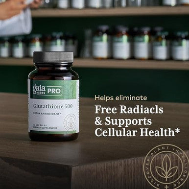 Gaia Herbs Pro Glutathione 500 Antioxidant Supplement Supports Cellular Health Supplement With Glutathione For Men & Women Vegan Gluten Soy 30 Capsules (30 Servings)