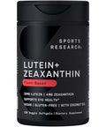 Sports Research Lutein And Zeaxanthin Capsules - Eye Health Support Supplement Made With Lute-Gen And Organic Coconut Oil - Vegan Friendly & Non-Gmo Verified 120 Veggie Softgels