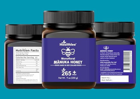 Manuka Honey MGO 265+, Genuine Raw New Zealand Honey, Multi-Functional Health honey Manuka, Non-GMO Superfood,Unpasteurized,Daily Wellness Support - 250g (8.82 Oz)