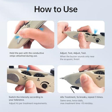 Leawell Electronic Acupuncture Meridian Pen Electric Acupoints Finder Acupressure Point Therapy Tool For Pain Relief With 3 Massage Heads Rechargeable