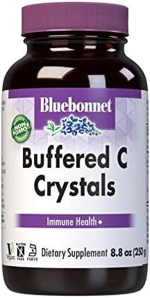 Bluebonnet Nutrition Buffered C Crystals Buffered Vitamin C Powder For Immune Health For Antioxidant Protection Soy Gluten Nongmo Kosher Dairy Vegan Powder 8.8 Oz (250 G)