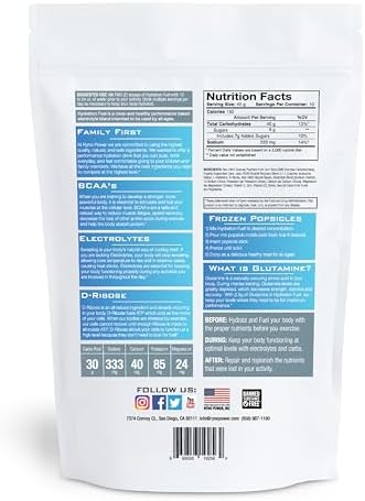 Ryno Power Hydration Fuel Electrolyte Drink Mix 1Lb (10 Servings) 'Fruit Punch' Advanced Electrolyte Formula + Bcaa'S Gluten Sustained Energy And Muscle Recovery