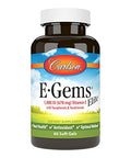 Carlson EGems Elite 1000 IU (670 mg) Vitamin E with Tocopherols and Tocotrienols Optimal Wellness 60 Softgels