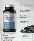 Horbaach Triple Magnesium Complex 420 mg 250 Capsules NonGMO and Gluten Free Formula Magnesium Oxide Citrate and Aspartate Dietary Supplement