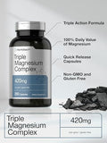 Horbaach Triple Magnesium Complex 420 mg 250 Capsules NonGMO and Gluten Free Formula Magnesium Oxide Citrate and Aspartate Dietary Supplement