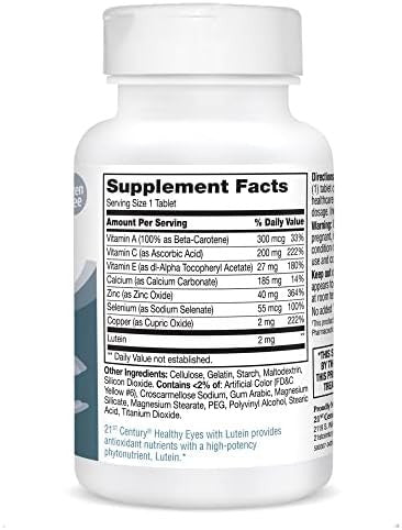 21St Century Healthy Eyes With Lutein Tablets 60 Count White (27452)