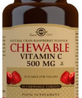 Solgar Vitamin C 500 Mg Chewable Tablets Cran Raspberry Flavor 90 Servings 90 Count (Pack Of 12)