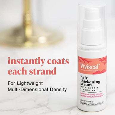 Viviscal Hair Thickening Serum Instant Lightweight Hair Product Leave-In Elixir For Thicker Fuller Looking Hair With Keratin & Biotin 50Ml (1.69 Fl. Oz.)