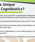 Cognibiotics Probiotic Brain Supplement - Helps Support Mood Enhancement, Better Focus, Memory, Mental Clarity - 60 Capsules