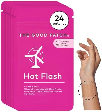The Good Patch Hot Flash Hemp Menopause Patches Support For Women Sustained Release Natural Patch With Hemp Extract Black Cohosh Black Pepper Plant Powered Wearable Wellness (8 Total Patches)