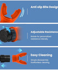 Dewboom Inhale Intake Breathing Trainer Lung Trainer For Respiratory Strength Adjustable Resistance Breathing Trainer With High-Grade Silicone Warm Black-Orangered