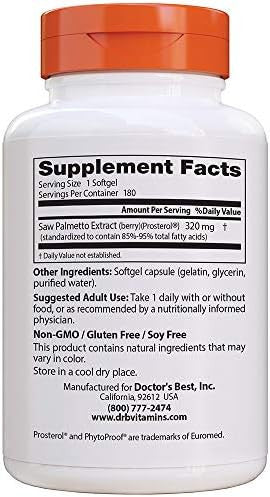 Doctor'S Best Best Saw Palmetto Extract (320 Mg), Softgel Capsules, 60-Count
