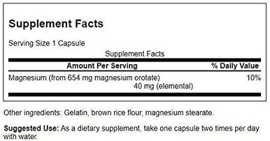 Swanson Magnesium Orotate 654 mg 60 Caps 2 Pack