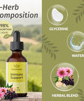 Herbamama Liquid Immune Support Drops - Vegan Ecea Goldenseal Tincture With Ginger Root & Elderberry - Non-Gmo Alcohol & Sugar- Supplement With Immune Support Herbs 28-Day Supply