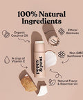 Poppy & Pout Jumbo Lip Balm 2 Pack, All Natural Lip Balms & Moisturizers, Hydrates With Beeswax, Vitamin E, Organic Coconut, Island Coconut & Lemon Bloom