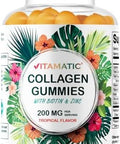 Vitamatic 2 Packs Hydrolyzed Collagen Gummies With Vitamin C, Zinc And Biotin, 200 Mg - 60 Gummies (Total 120 Count)
