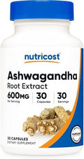 Nutricost Ashwagandha Root Extract Herbal Supplement 600Mg 30 Capsules Vegetarian Gmo Gluten